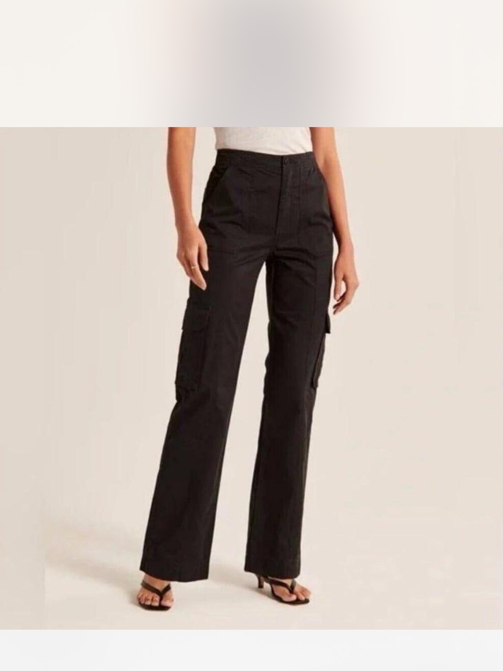 Abercrombie & Fitch Black Wide-Leg Cargo Pants